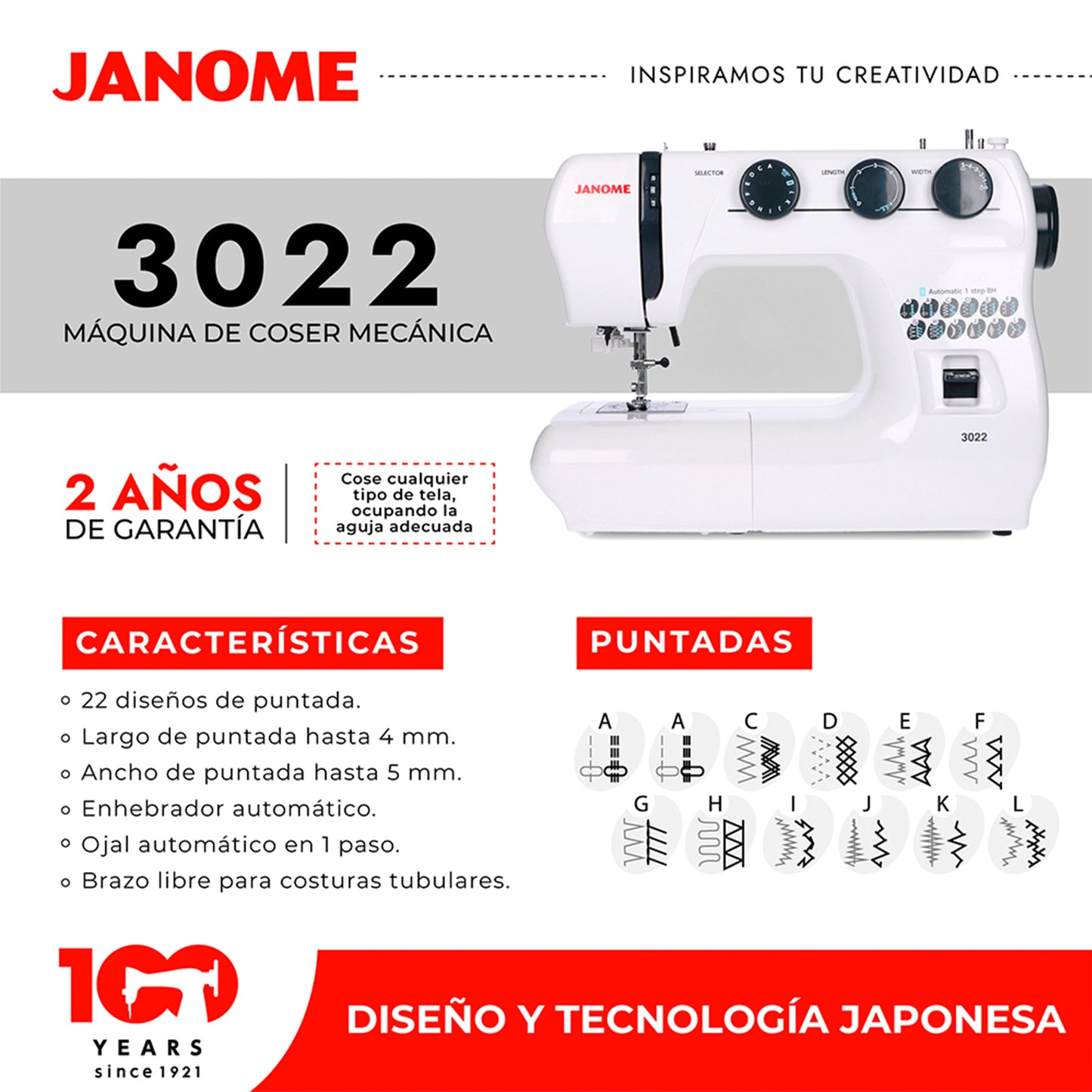Máquina de Coser Janome 3022
